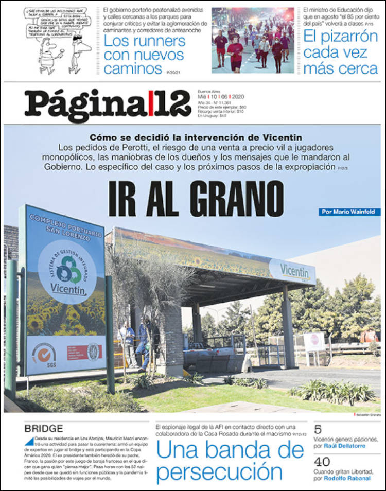Portada de Página/12 (Argentina)