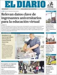 Portada de El Diario de Paraná (Argentina)