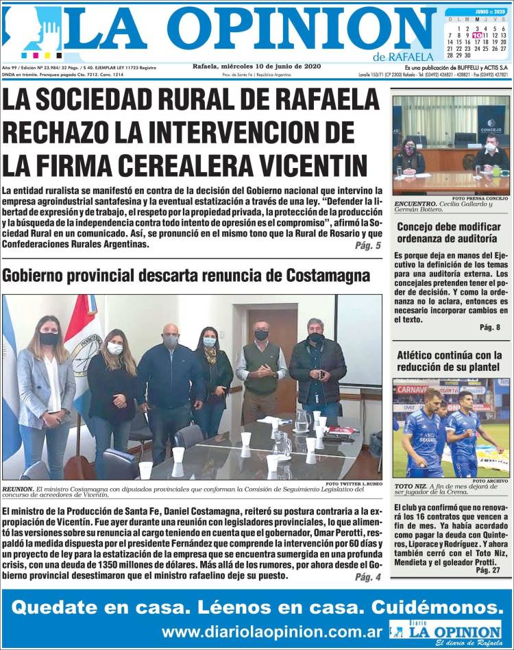 Portada de La Opinión (Argentina)