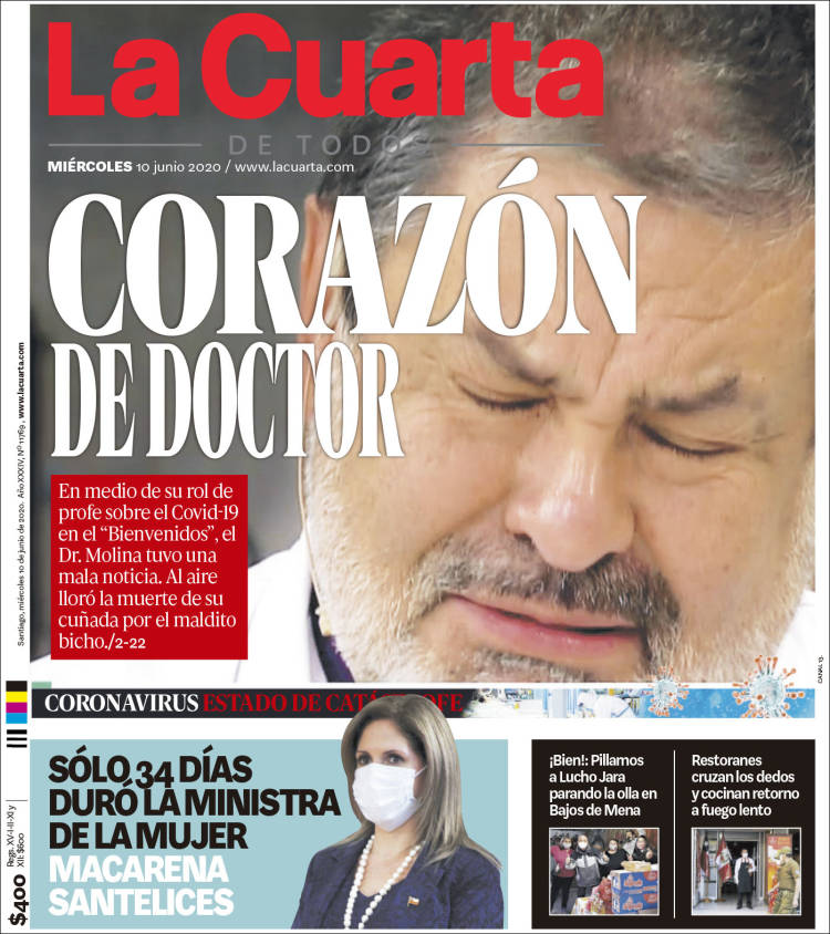 Portada de La Cuarta (Chile)