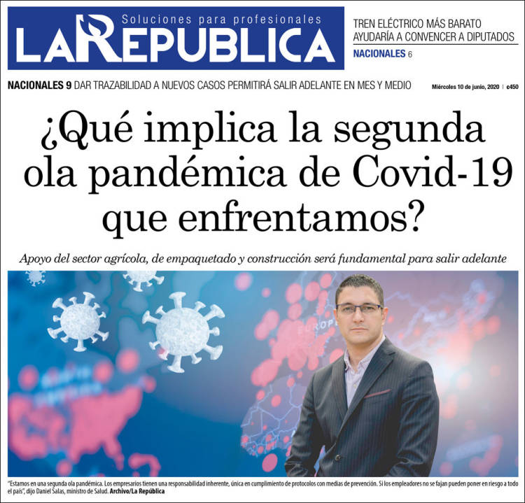 Portada de La República (Costa Rica)