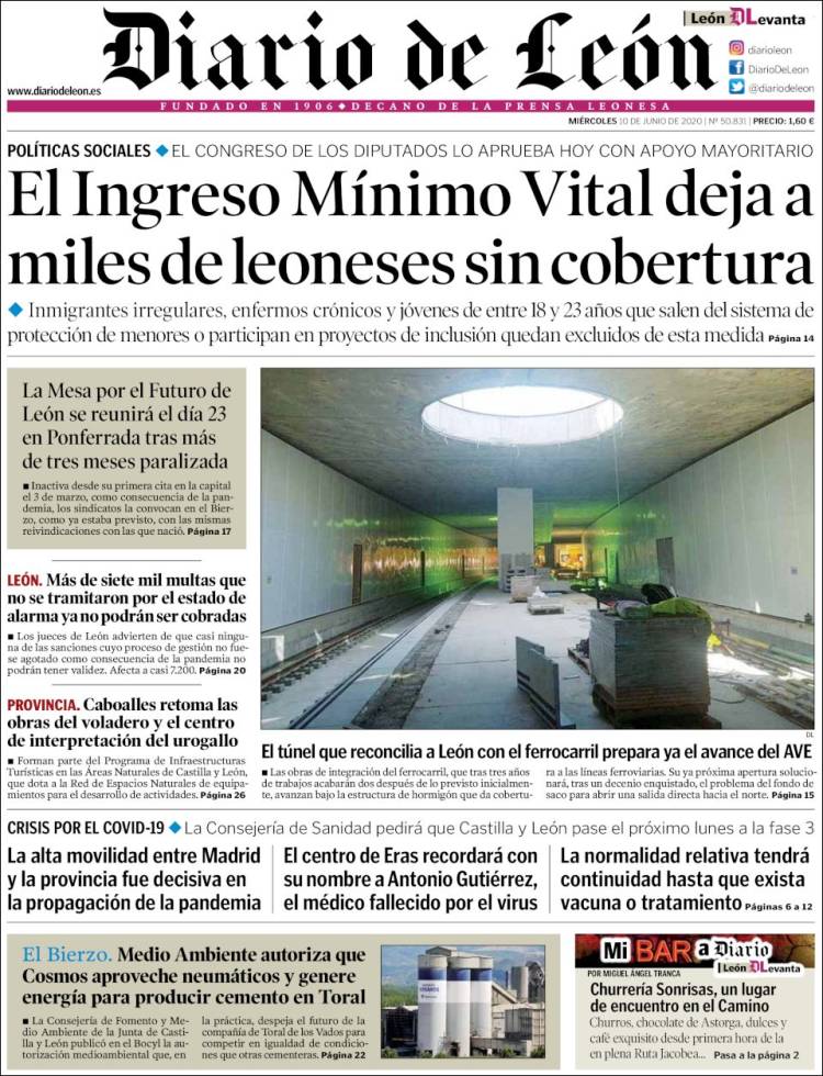 Portada de Diario de León (Spain)