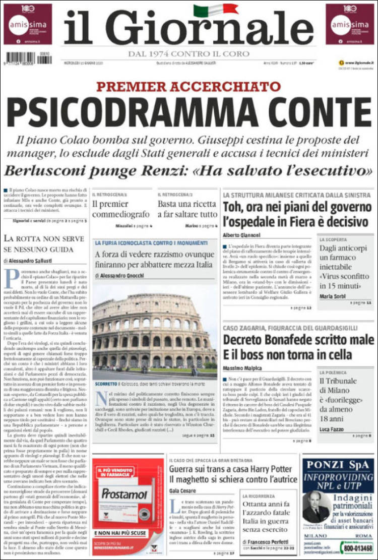 Portada de il Giornale (Italia)