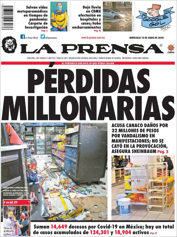 Portada de La Prensa (M&eacute;xico)