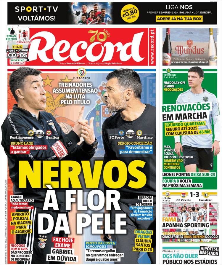 Portada de Record (Portugal)