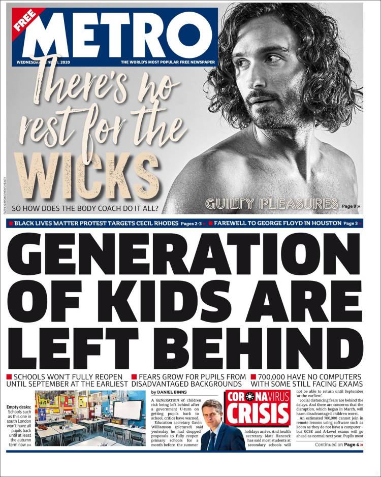 Portada de Metro (Reino Unido)