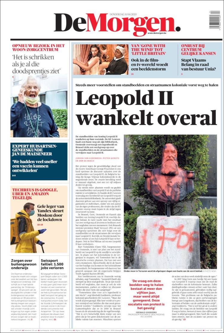 Portada de De Morgen (B&eacute;lgica)