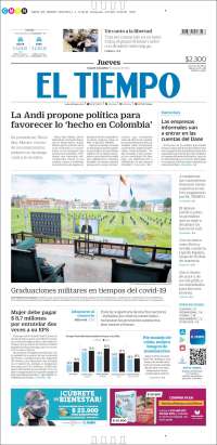 Portada de El Tiempo (Colombia)