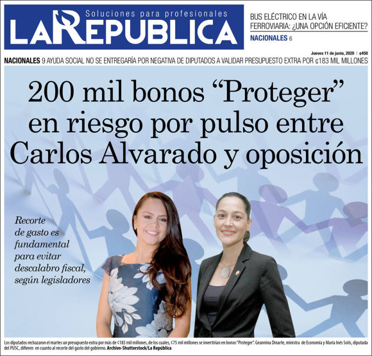 Portada de La República (Costa Rica)