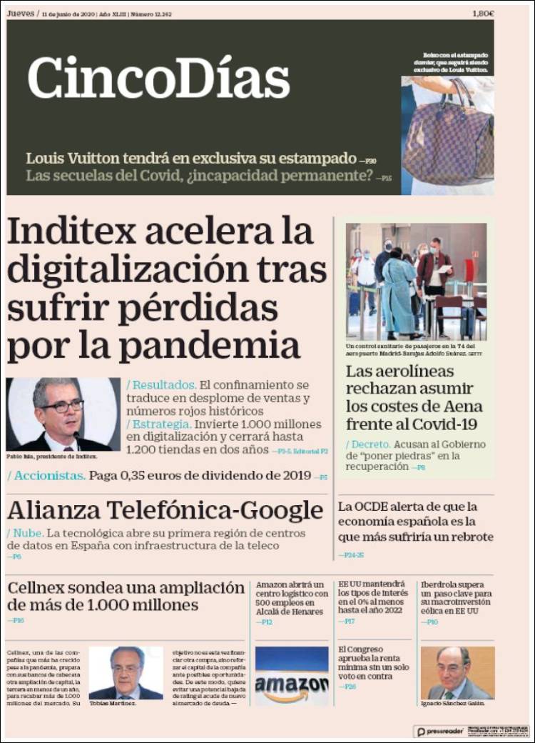 Portada de Cinco Días (Espa&ntilde;a)