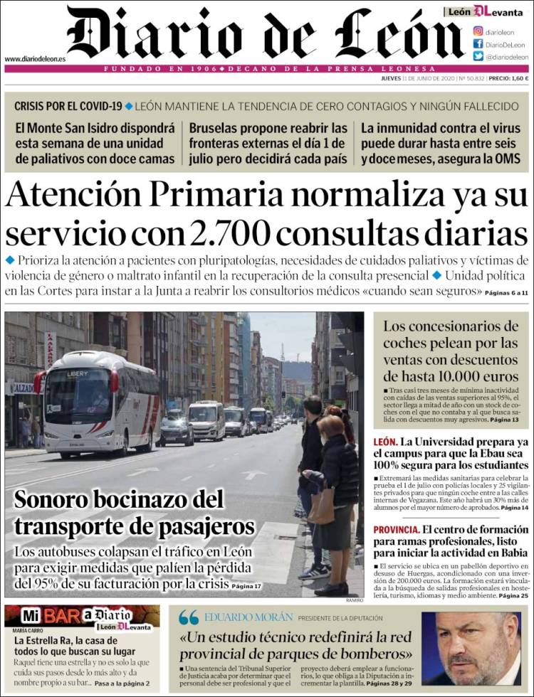 Portada de Diario de León (España)