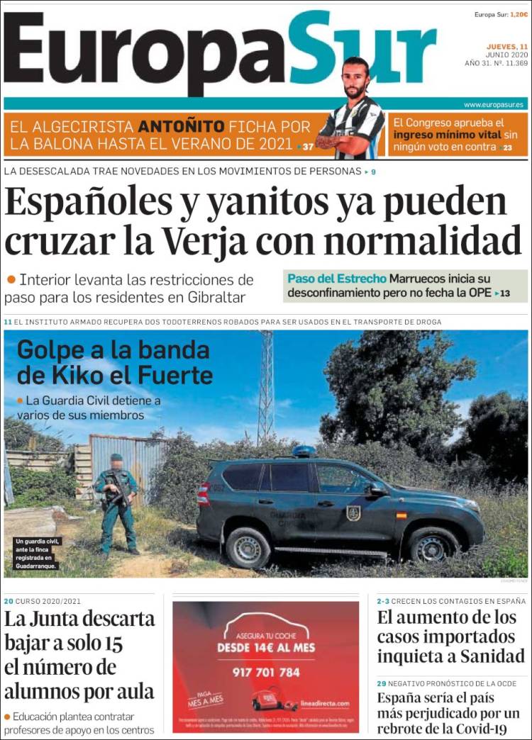 Portada de Europa Sur (España)