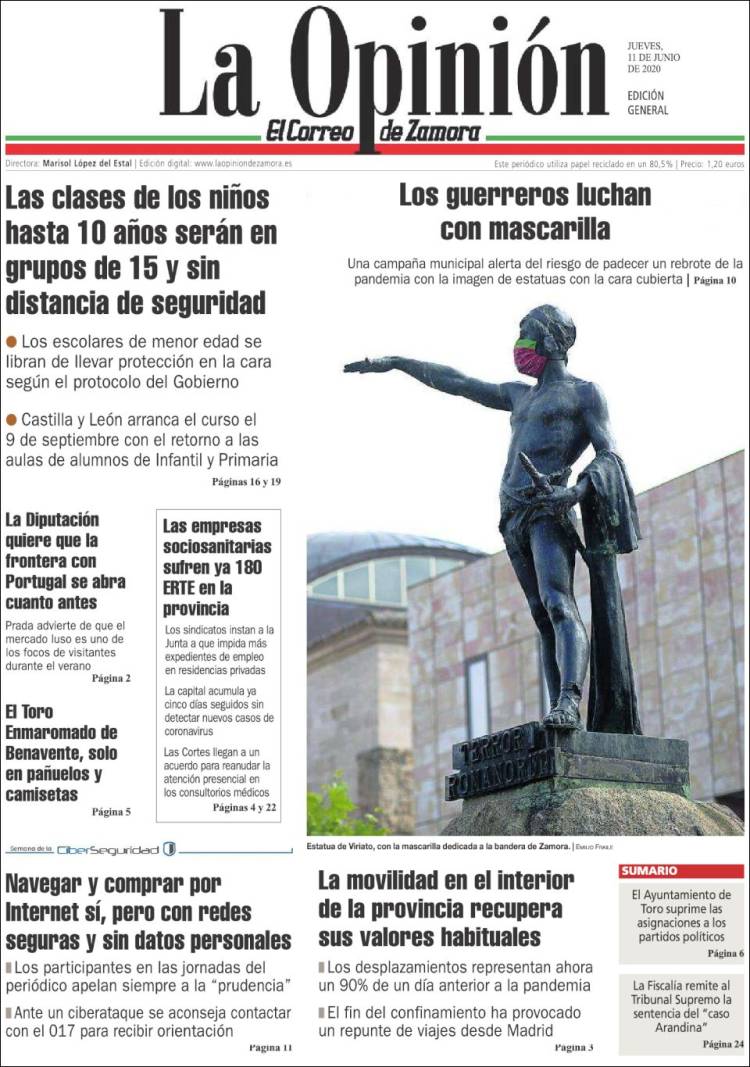 Portada de La Opinión - El Correo de Zamora (España)