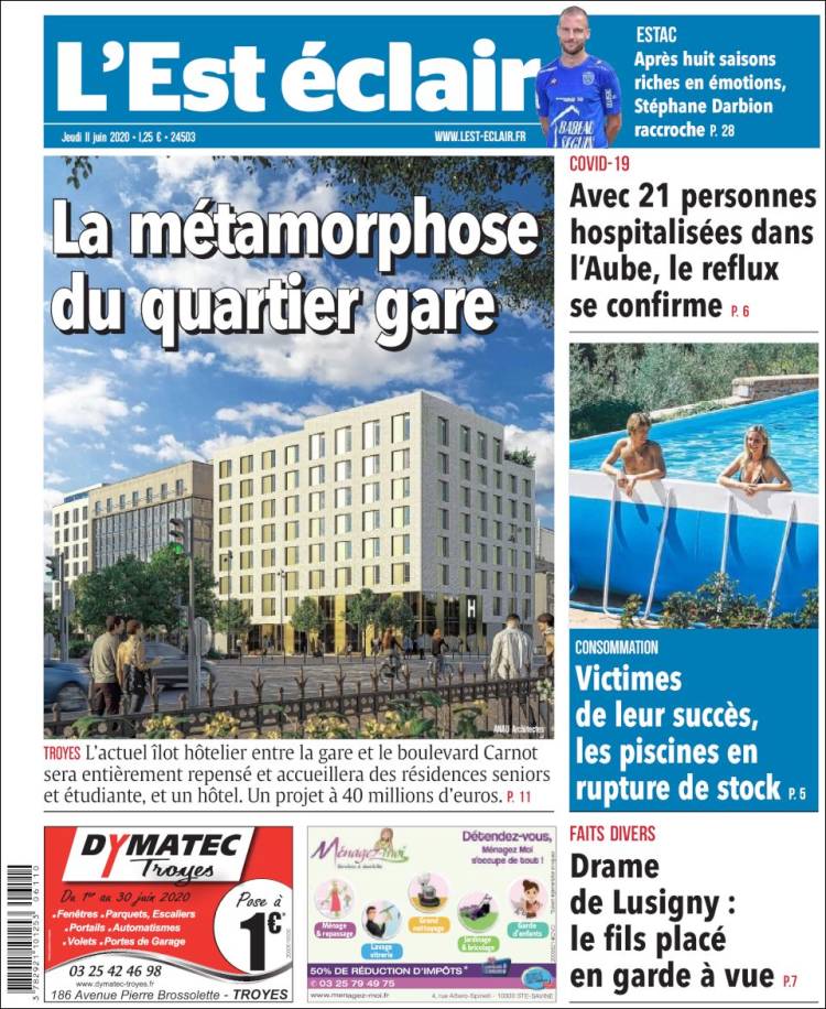 Portada de L'Est Eclair (Francia)