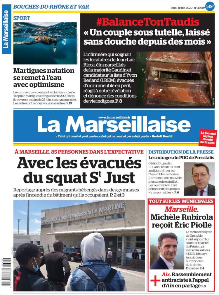 Portada de La Marseillaise (Francia)