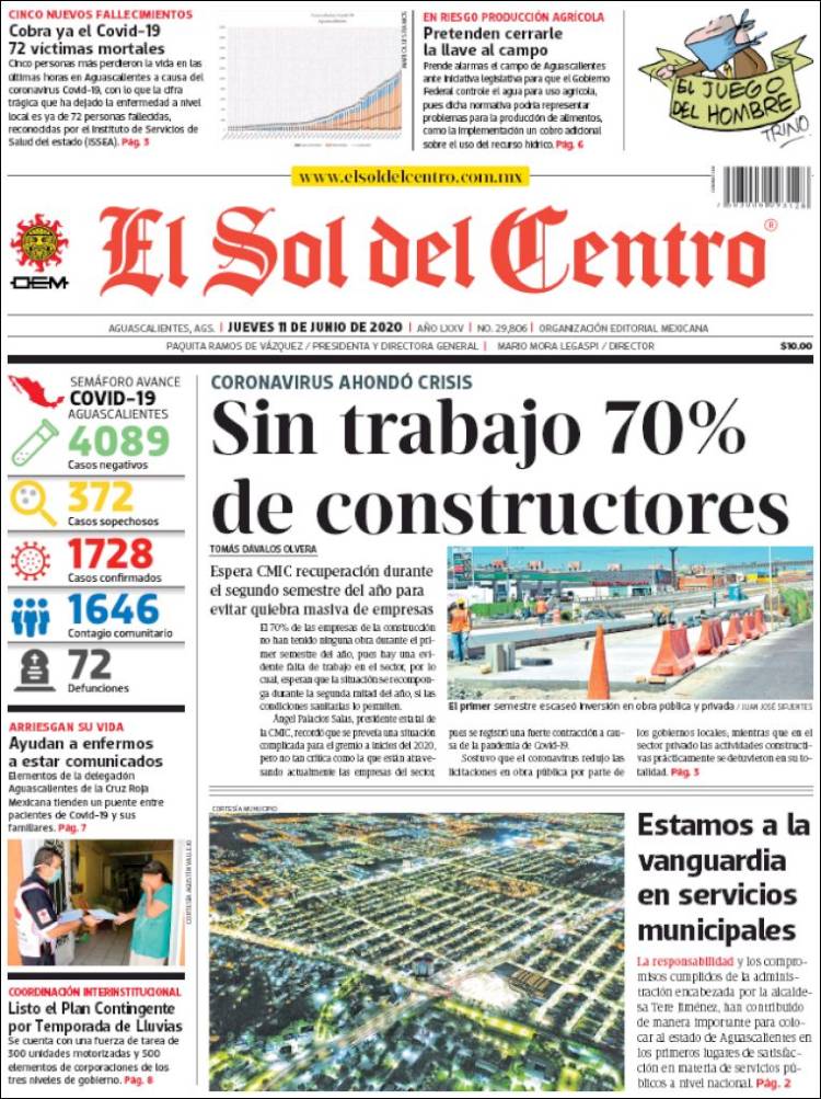 Portada de El Sol del Centro (México)