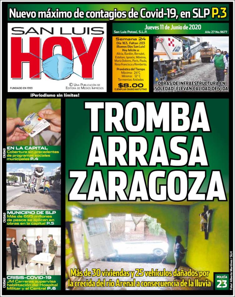 Portada de San Luis Hoy (México)