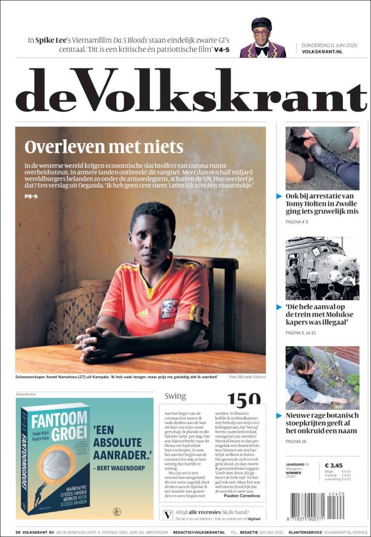 Portada de De Volkskrant (Pa&iacute;ses Bajos)