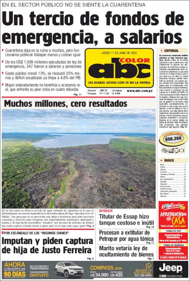 Portada de ABC Color (Paraguay)