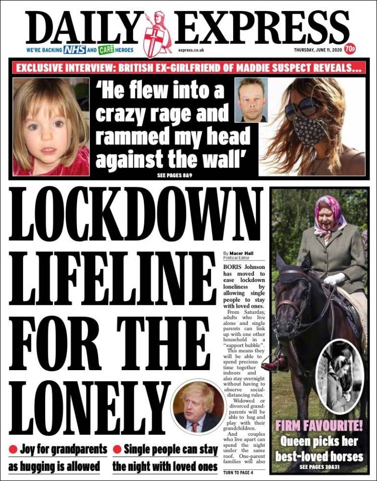 Portada de Daily Express (Reino Unido)