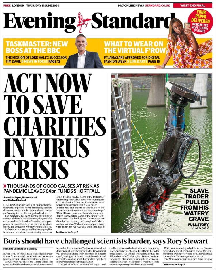 Portada de Evening Standard (Reino Unido)