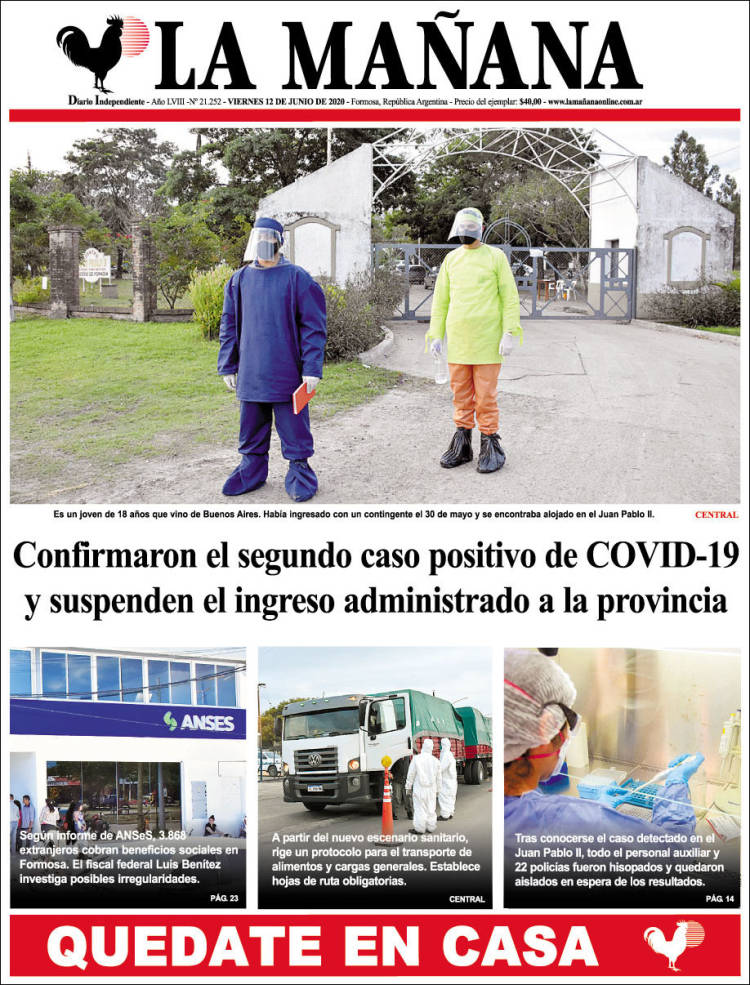 Portada de Diario La Mañana (Argentina)