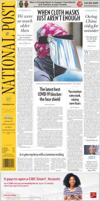 Portada de The National Post (Canadá)