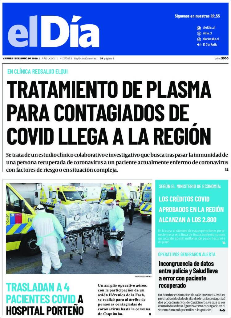 Portada de El Día (Chile)