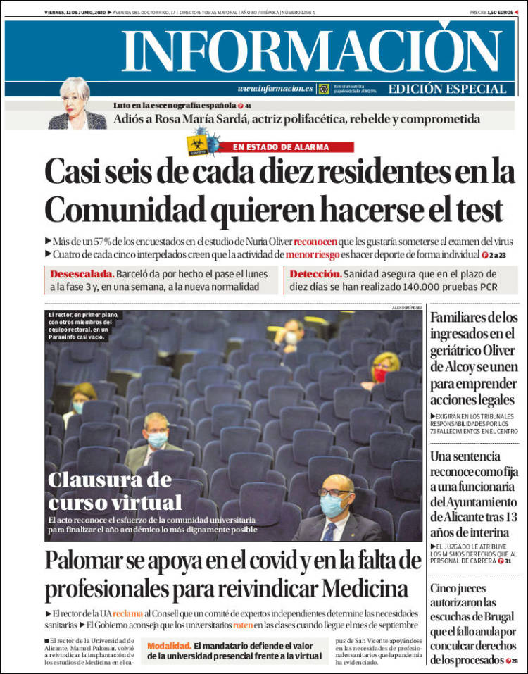 Portada de Diario Información (Espa&ntilde;a)