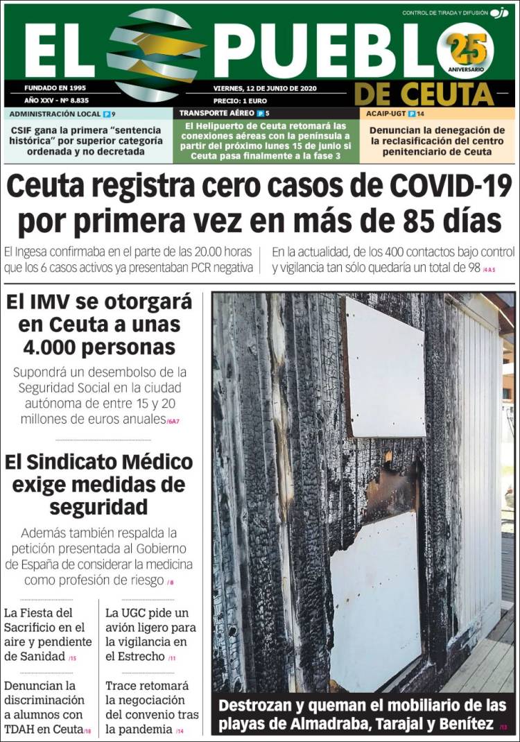 Portada de El Pueblo de Ceuta (Espa&ntilde;a)