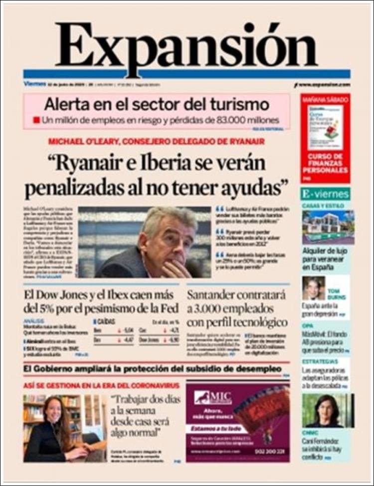 Portada de Expansión (Espa&ntilde;a)