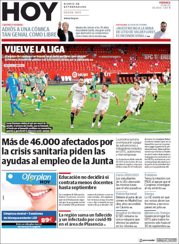 Portada de Hoy - Badajoz (Espa&ntilde;a)