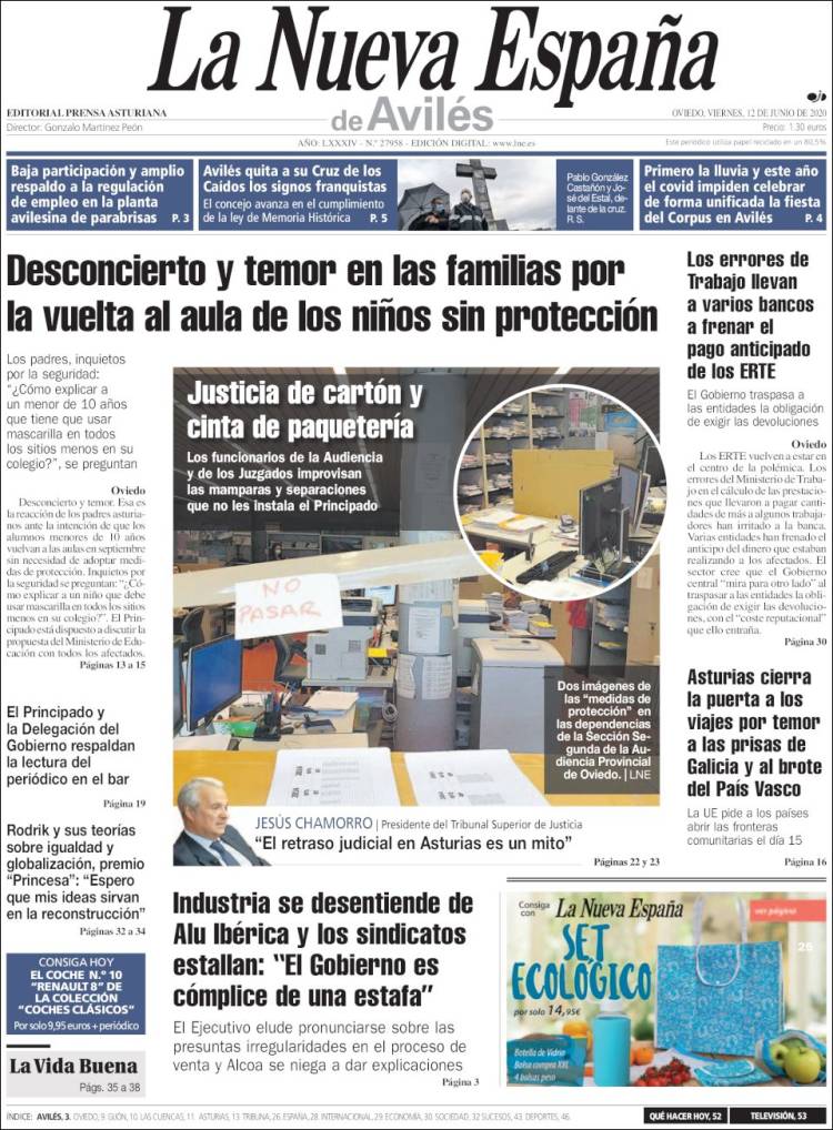 Portada de La Nueva España - Avilés (Espa&ntilde;a)