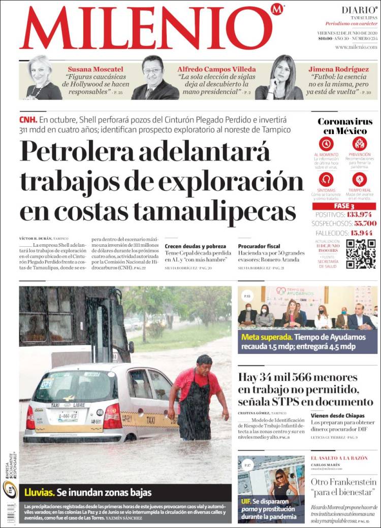 Portada de Milenio - Tamaulipas (M&eacute;xico)