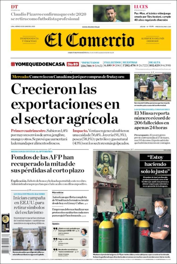 Portada de El Comercio (Perú)