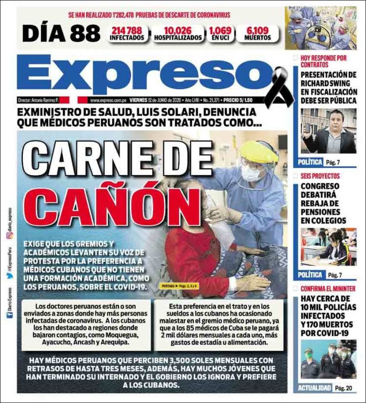 Portada de Expreso (Perú)