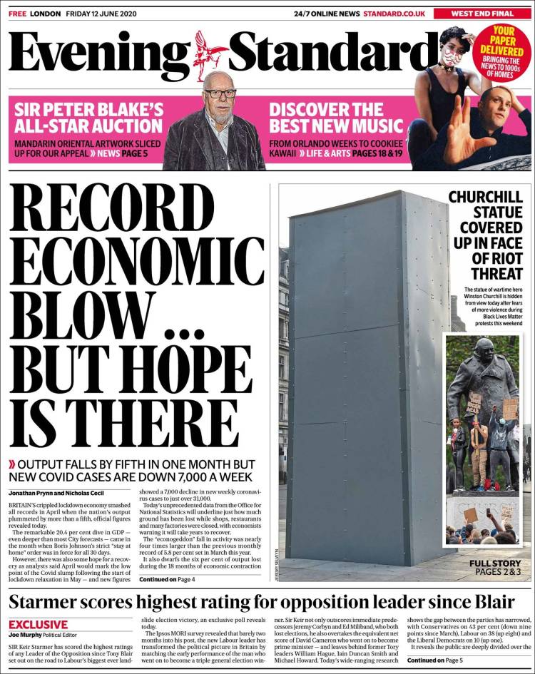 Portada de Evening Standard (Reino Unido)