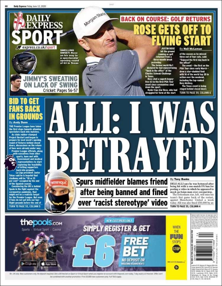 Portada de Express Sport (Reino Unido)