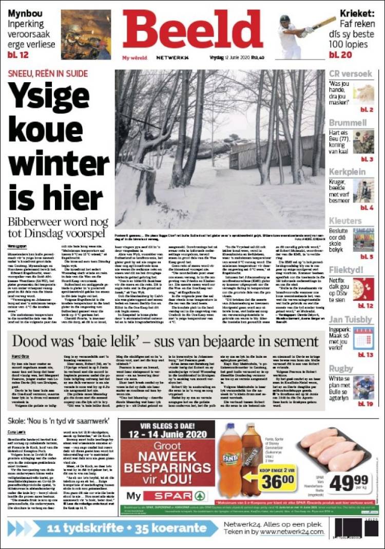 Portada de Beeld (Sud&aacute;frica)