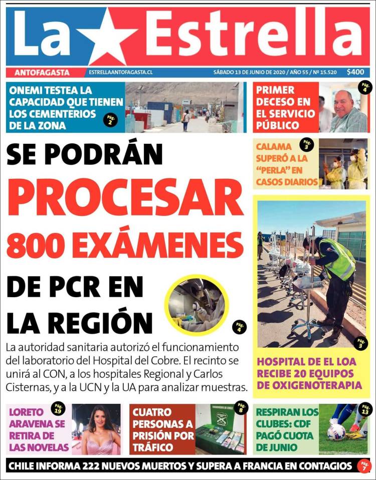 Portada de La Estrella del Norte (Chile)