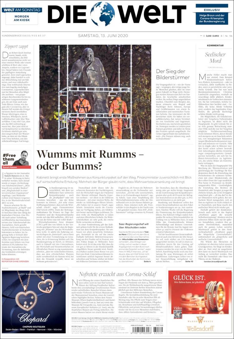 Portada de Die Welt (Germany)