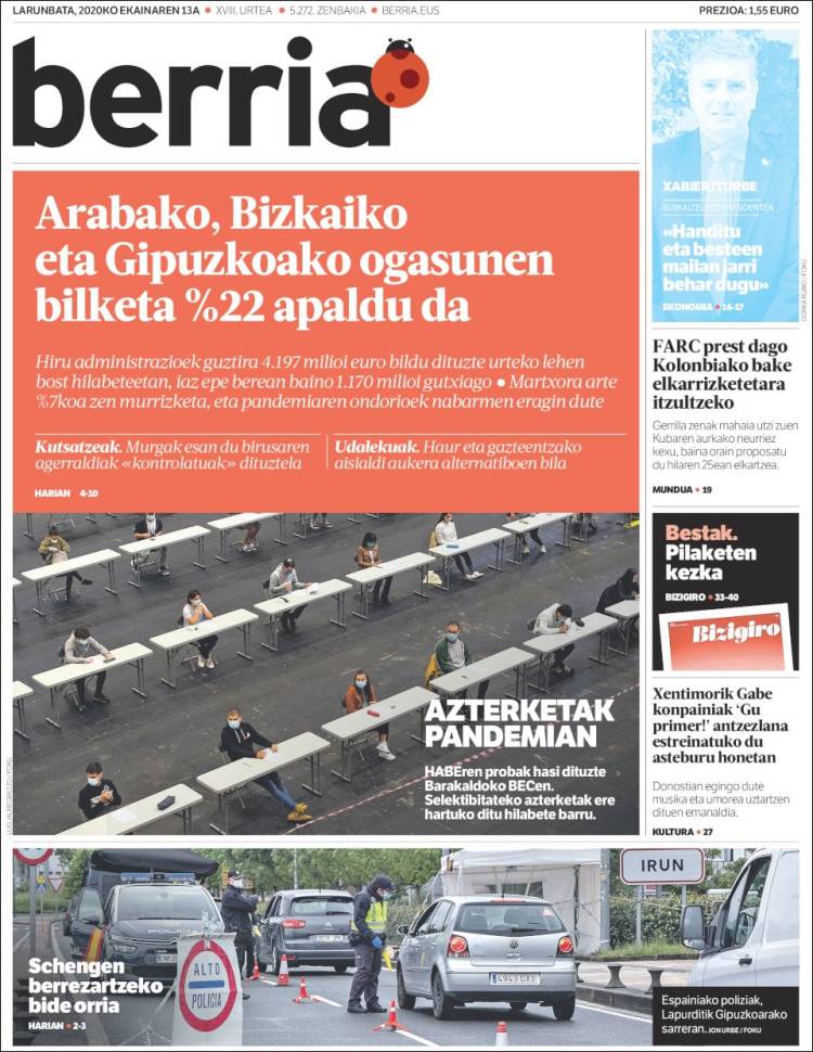 Portada de Berria (Spain)