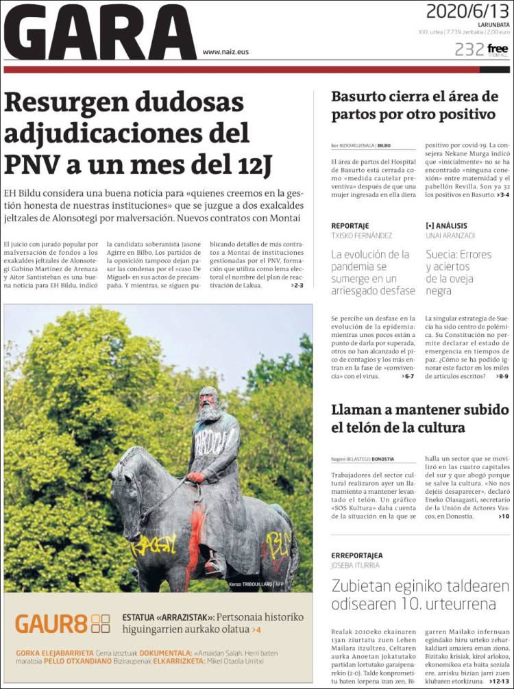 Portada de Gara (Spain)