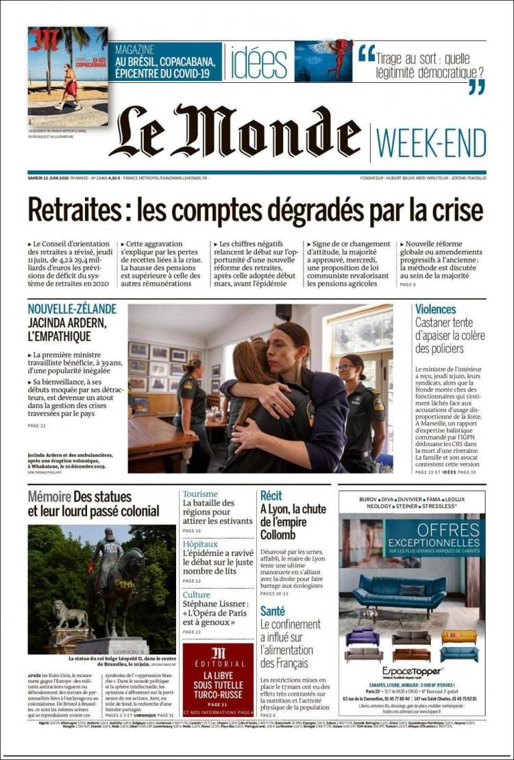 Portada de Le Monde (Francia)