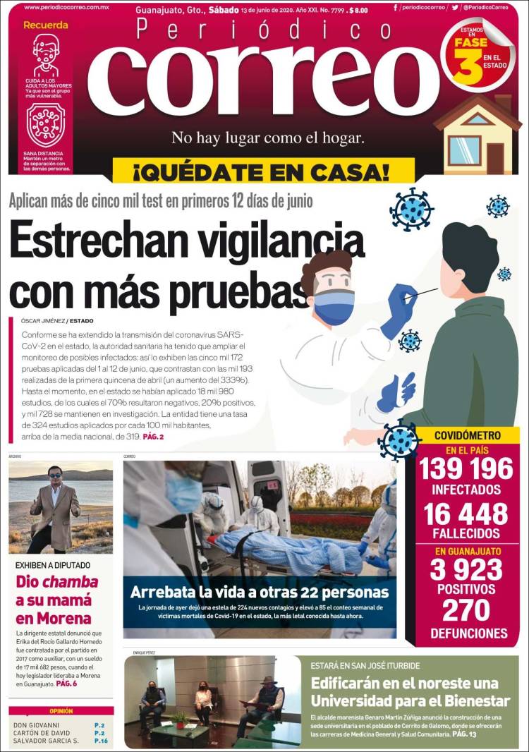 Portada de Correo - El diario del Estado de Guanajuato (México)