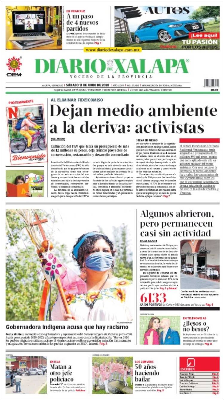 Portada de Diario de Xalapa (México)