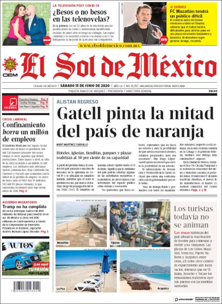 Portada de El Sol de México (México)