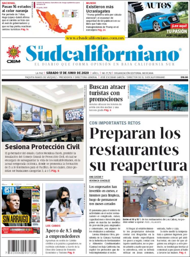 Portada de El Sudcaliforniano (México)