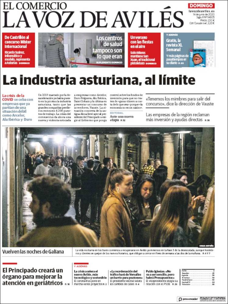 Portada de El Comercio - Avilés (España)