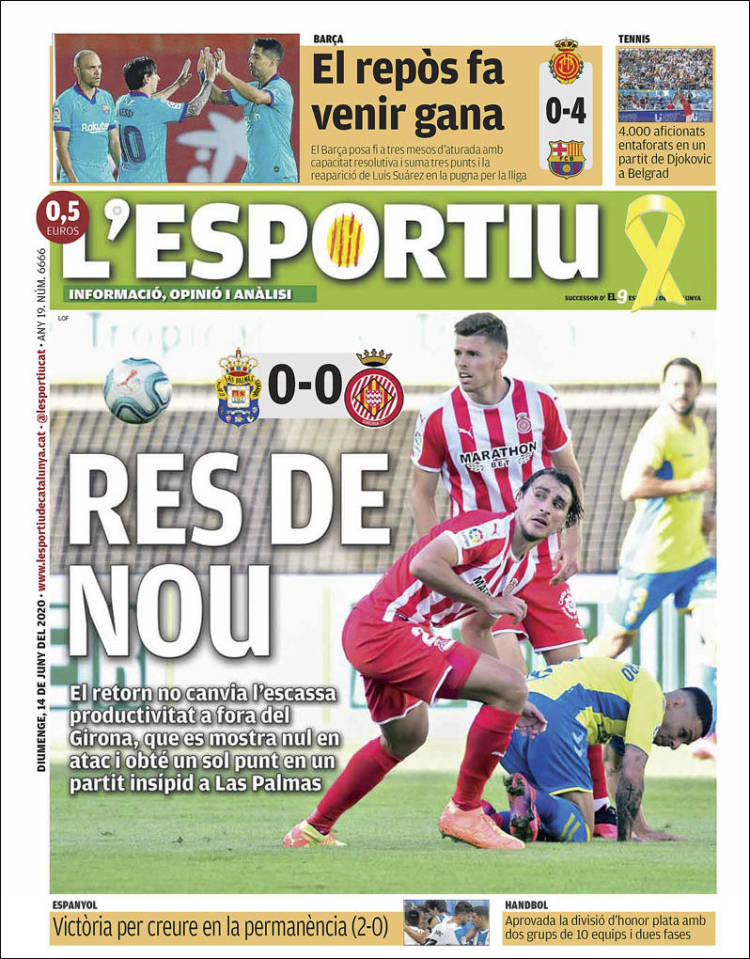 Portada de L'Esportiu : Girona (Espa&ntilde;a)